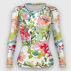 Рашгард женский Floral pattern Watercolour Summer, цвет: 3D-принт
