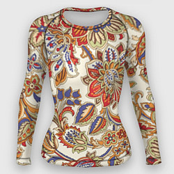 Рашгард женский Цветочный винтажный орнамент, цвет: 3D-принт