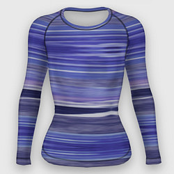 Рашгард женский Абстрактный синий полосатый узор, цвет: 3D-принт
