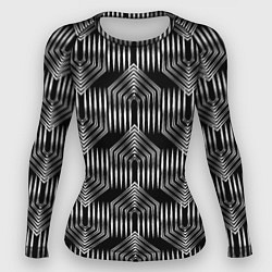 Рашгард женский Геометрический узор арт-деко черно-белый, цвет: 3D-принт