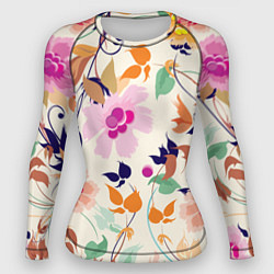 Рашгард женский Summer floral pattern, цвет: 3D-принт