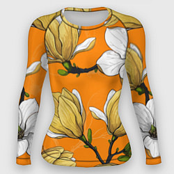 Рашгард женский Удивительные летние тропические цветы с нераскрывш, цвет: 3D-принт