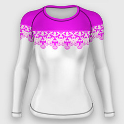 Женский рашгард White and pink lace pattern