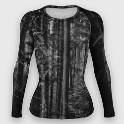 Рашгард женский Темный жуткий лес, цвет: 3D-принт