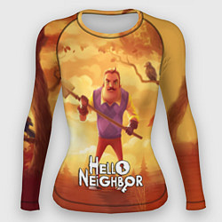 Женский рашгард Hello Neighbor Привет сосед Сосед с лопатой