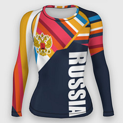 Рашгард женский RUSSIA - RETRO COLORS, цвет: 3D-принт