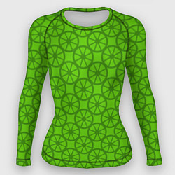 Рашгард женский Зеленые колеса, цвет: 3D-принт
