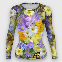 Рашгард женский Цветочная летняя поляна, цвет: 3D-принт