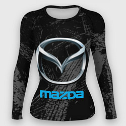 Рашгард женский Mazda - следы шин, цвет: 3D-принт