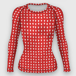 Рашгард женский Красные сердечки паттерн, цвет: 3D-принт