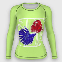 Рашгард женский Яркие экзотические рыбки, цвет: 3D-принт