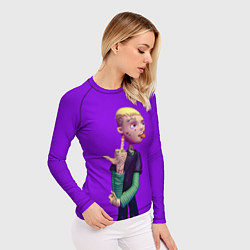 Рашгард женский Lil Peep На Фиолетовом Фоне, цвет: 3D-принт — фото 2