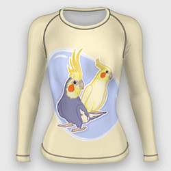 Рашгард женский Умные попугаи Корелла, цвет: 3D-принт