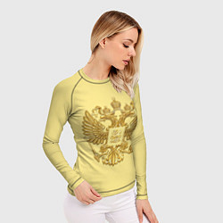 Рашгард женский Герб России - золото, цвет: 3D-принт — фото 2