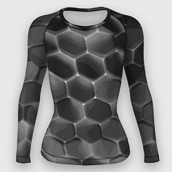 Рашгард женский Черные камни, цвет: 3D-принт