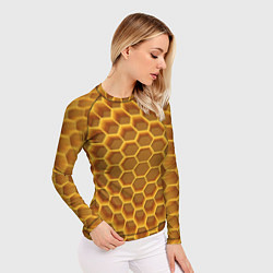 Рашгард женский Volumetric honeycombs, цвет: 3D-принт — фото 2