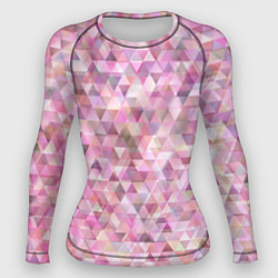 Рашгард женский Абстрактное множество розовых и фиолетовых треугол, цвет: 3D-принт