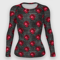 Рашгард женский Красные бутоны цветов, цвет: 3D-принт