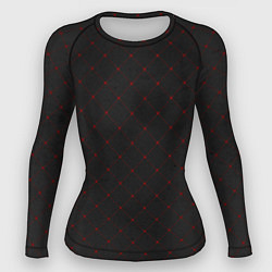 Рашгард женский Красные плитки на черном фоне, цвет: 3D-принт