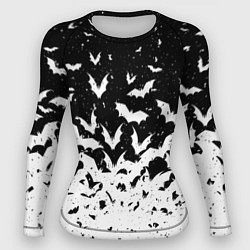 Женский рашгард Black and white bat pattern