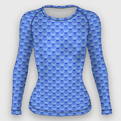 Рашгард женский Синий геометрический узор текстура, цвет: 3D-принт
