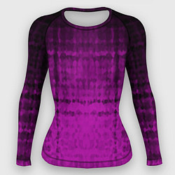 Рашгард женский Абстрактный мозаичный черно - пурпурный узор, цвет: 3D-принт