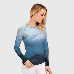Рашгард женский Кавказские горы, цвет: 3D-принт — фото 2