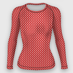 Рашгард женский Вязанное полотно - Красное, цвет: 3D-принт