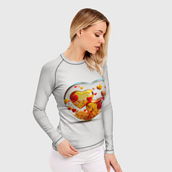 Рашгард женский Влюблённые сердца - сувенир, цвет: 3D-принт — фото 2