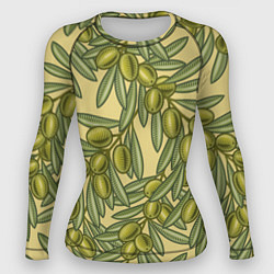 Рашгард женский Винтажные ветви оливок, цвет: 3D-принт