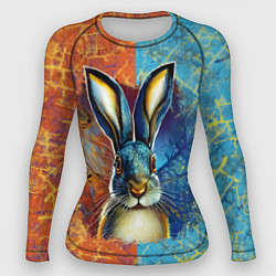 Рашгард женский Огненный новогодний кролик, цвет: 3D-принт