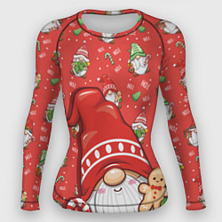 Женский рашгард Новогодний гном с пряником
