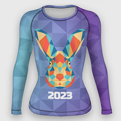 Рашгард женский Кролик из мозаики 2023, цвет: 3D-принт