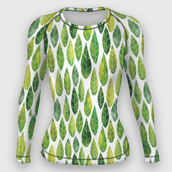 Рашгард женский Акварельные листья, цвет: 3D-принт
