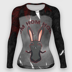 Женский рашгард Черный кролик ом ном ном