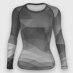 Рашгард женский Серый геометрический объёмный паттерн, цвет: 3D-принт
