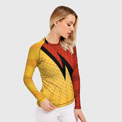 Рашгард женский Желтая красная молния, цвет: 3D-принт — фото 2