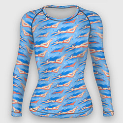 Рашгард женский Плывущие девушки на голубом фоне, цвет: 3D-принт