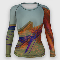 Рашгард женский Волнообразные разноцветные музыкальные линии, цвет: 3D-принт