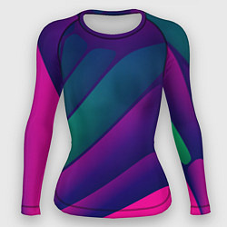 Рашгард женский Абстрактные листы разных тёмных цветов - розовый,, цвет: 3D-принт