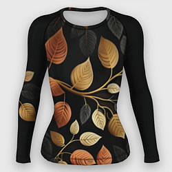 Рашгард женский Осеннее настроение - листья, цвет: 3D-принт