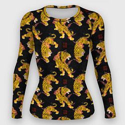 Рашгард женский Золотые японские тигры, цвет: 3D-принт