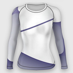 Рашгард женский Абстрактный белый и фиолетовый паттерн, цвет: 3D-принт
