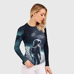 Рашгард женский Одиночество в космосе, цвет: 3D-принт — фото 2