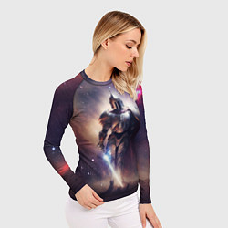 Рашгард женский Космический рыцарь, цвет: 3D-принт — фото 2