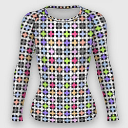 Рашгард женский Разноцветный геометрический рисунок, цвет: 3D-принт