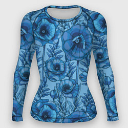 Рашгард женский Синие цветы, цвет: 3D-принт