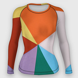 Рашгард женский Разноцветные пересекающиеся треугольники, цвет: 3D-принт