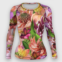 Рашгард женский Райские цветы, цвет: 3D-принт