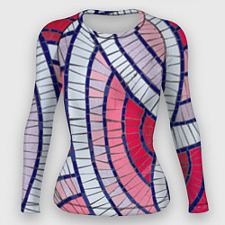 Рашгард женский Абстрактная белая-фиолетовая-красная текстура, цвет: 3D-принт